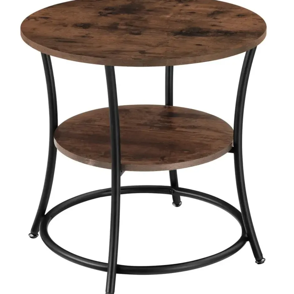 tectake Bijzettafel Saint Louis, Industrieel Hout Donker, Rustiek