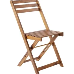 tectake Bistroset - Bruin - Geolied Acaciahout - Klapbaar - Weerbestendig
