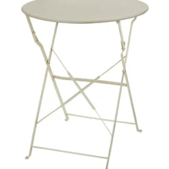 tectake Bistrotafel set Frieda, inklapbaar voor 2 personen, Crème