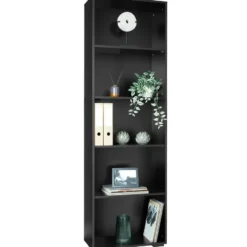 tectake Boekenrek Lexi 5 vakken 60x30x190cm, Zwart