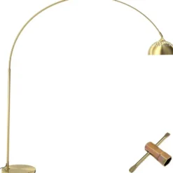 tectake Booglamp Arcus, staal, retro-stijl, 60W, Goud