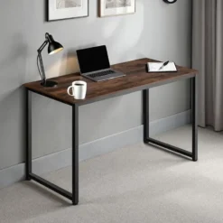 tectake Bureau Flint, Industrieel Hout Donker, Rustiek