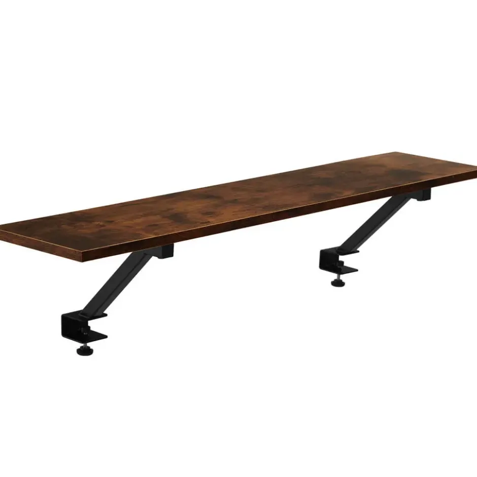 tectake Bureau Melrose 140x130x76,5cm, Industrieel Hout Donker, Rustiek