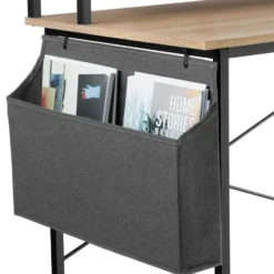tectake Bureau met plank en organizer, Industrieel Licht Hout, Eiken Sonoma