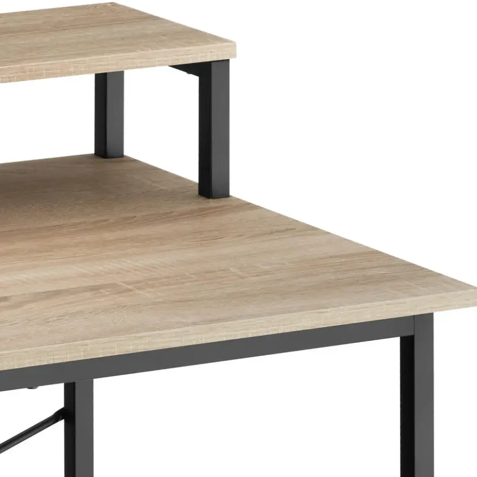 tectake Bureau met plank en organizer, Industrieel Licht Hout, Eiken Sonoma
