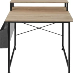 tectake Bureau met plank en organizer, Industrieel Licht Hout, Eiken Sonoma