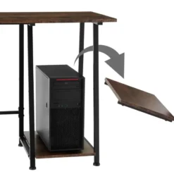 tectake Bureau Paisley 120x50x73,5cm, Industrieel Hout Donker, Rustiek