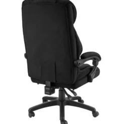 tectake Bureaustoel Jillien met voetsteun en veloursbekleding, Zwart