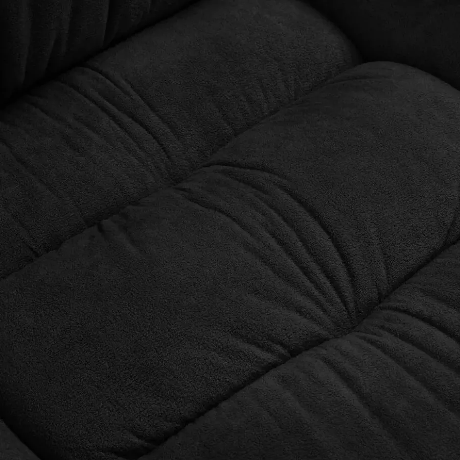tectake Bureaustoel Jillien met voetsteun en veloursbekleding, Zwart