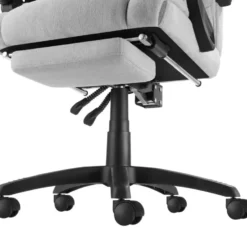 tectake Bureaustoel Jillien met voetsteun en veloursbekleding, Grijs