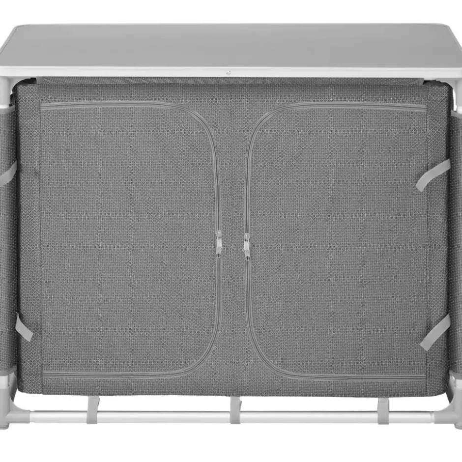 tectake - Campingkeuken 97x47,5x78cm, Grijs