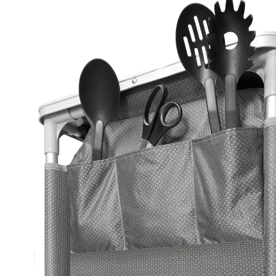 tectake - Campingkeuken 97x47,5x78cm, Grijs