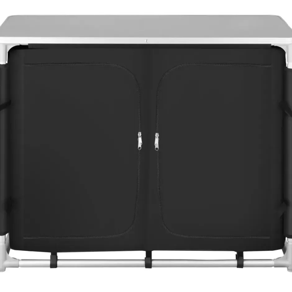 tectake - Campingkeuken 97x47,5x78cm, Zwart