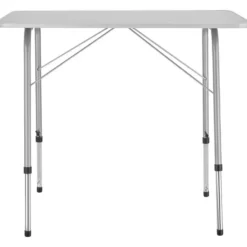 tectake - Campingtafel inklapbaar en in hoogte verstelbaar 80x60x68cm, Grijs