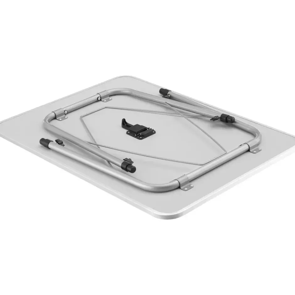 tectake - Campingtafel inklapbaar en in hoogte verstelbaar 80x60x68cm, Grijs