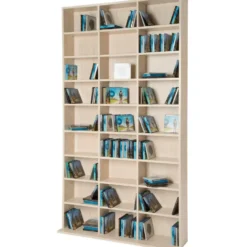tectake Cd Dvd Kast, Beuken, Opslagruimte Voor Max 820 Cd's, 27 Vakken, MDF