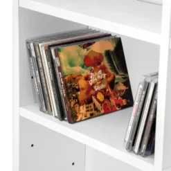 tectake - CD DVD kast - Opslagruimte voor 820 CD's - Wit - 180x102x24 cm