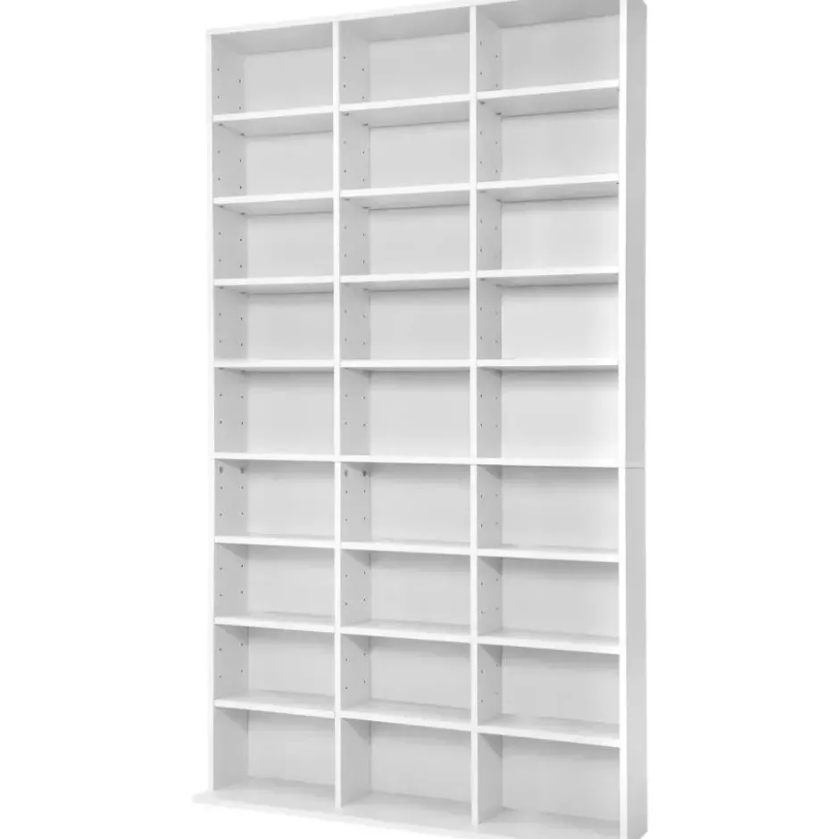 tectake - CD DVD kast - Opslagruimte voor 820 CD's - Wit - 180x102x24 cm