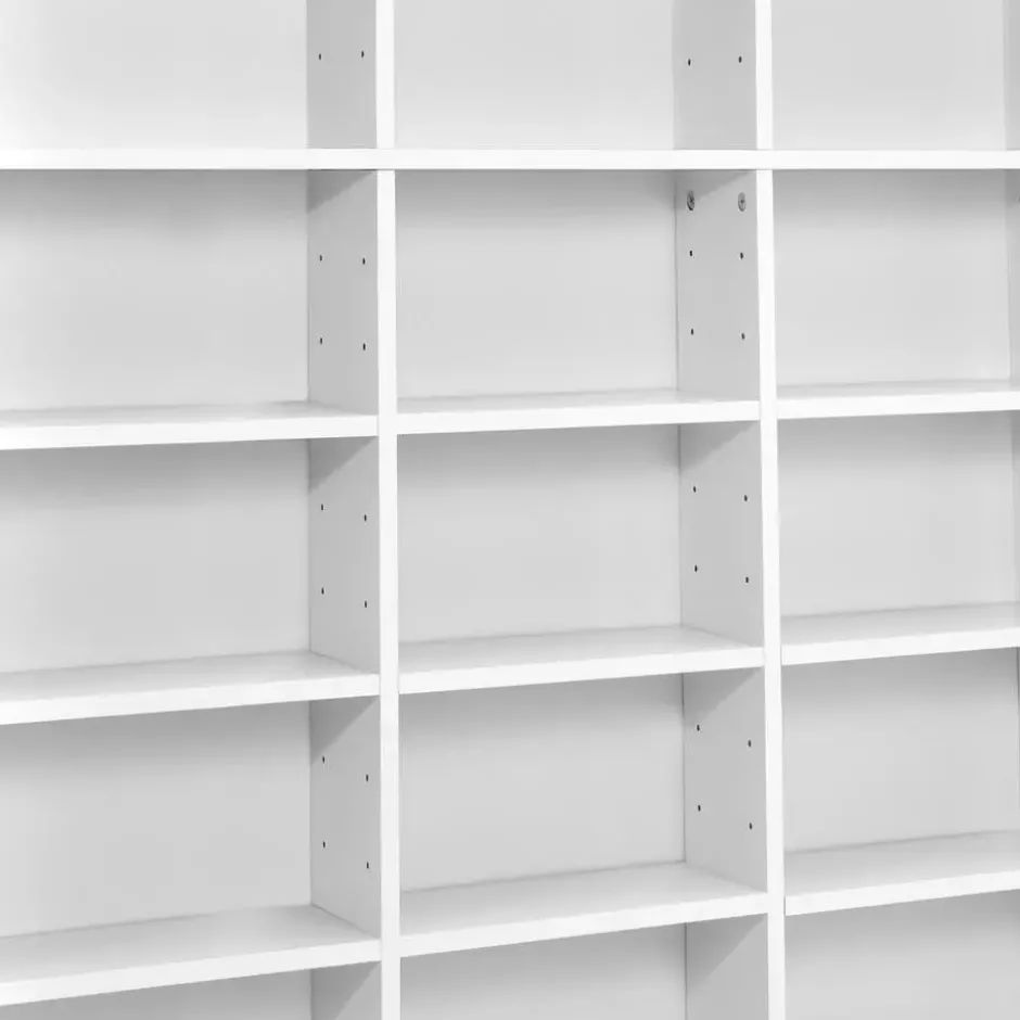 tectake - CD DVD kast - Opslagruimte voor 820 CD's - Wit - 180x102x24 cm