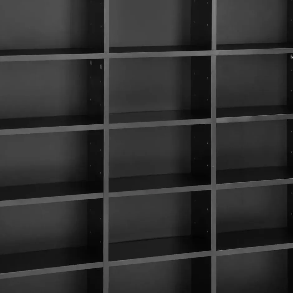 tectake - CD DVD kast - Zwart - 820 CD Opslag - 27 Vakken - 180x102cm