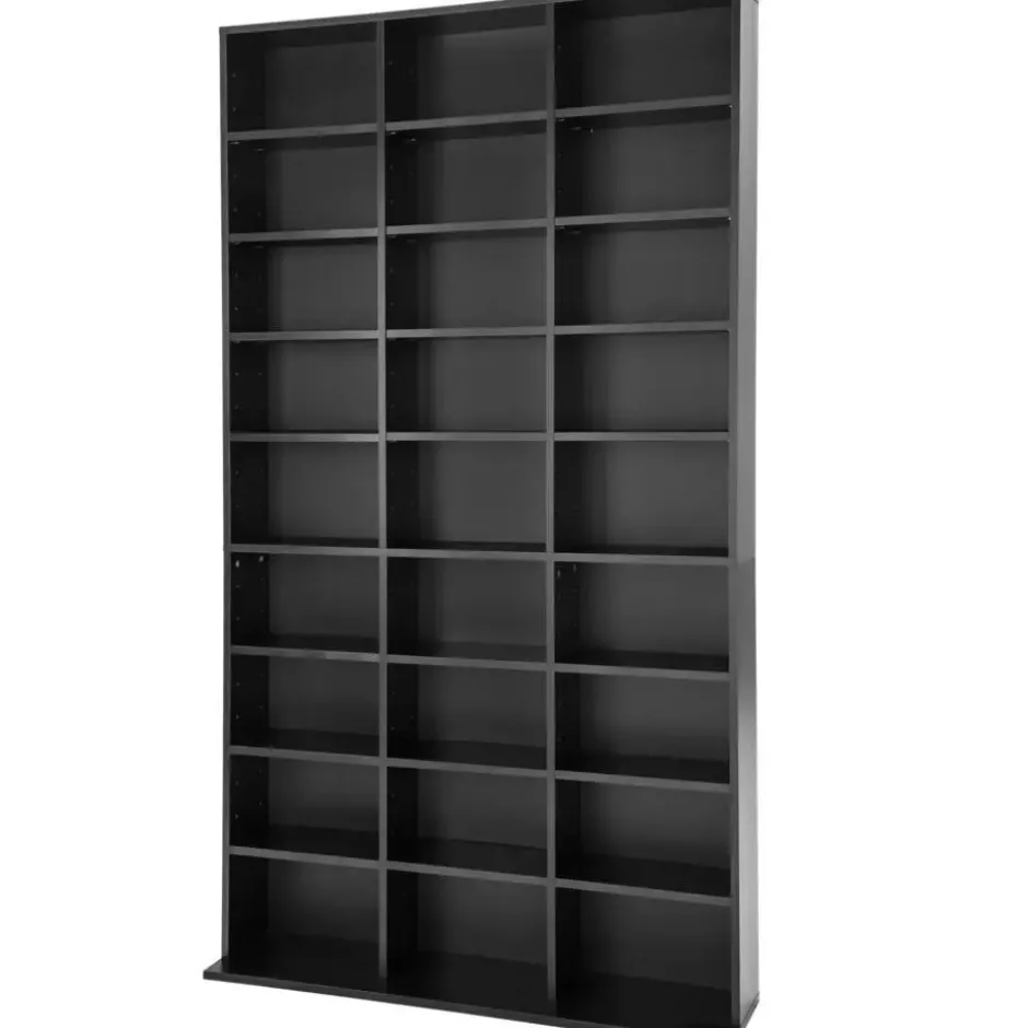 tectake - CD DVD kast - Zwart - 820 CD Opslag - 27 Vakken - 180x102cm