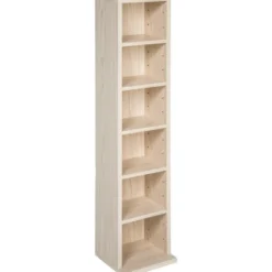 tectake CD mediakast met 6 vakken 90x21x20cm, Beuken
