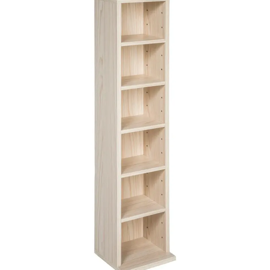 tectake CD mediakast met 6 vakken 90x21x20cm, Beuken