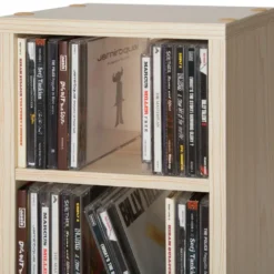 tectake CD mediakast met 6 vakken 90x21x20cm, Beuken