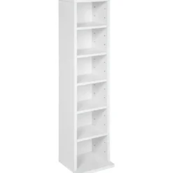 tectake CD mediakast met 6 vakken 90x21x20cm, Wit