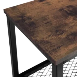 tectake Consoletafel Bristol 100x30x81cm, Industrieel Hout Donker, Rustiek
