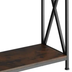tectake Consoletafel Tacoma 100x35x80,5cm, Industrieel Hout Donker, Rustiek