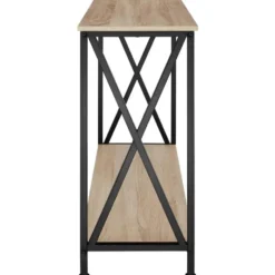 tectake Consoletafel Tacoma 100x35x80,5cm, Industrieel Licht Hout, Eiken Sonoma