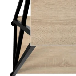 tectake Consoletafel Tacoma 100x35x80,5cm, Industrieel Licht Hout, Eiken Sonoma