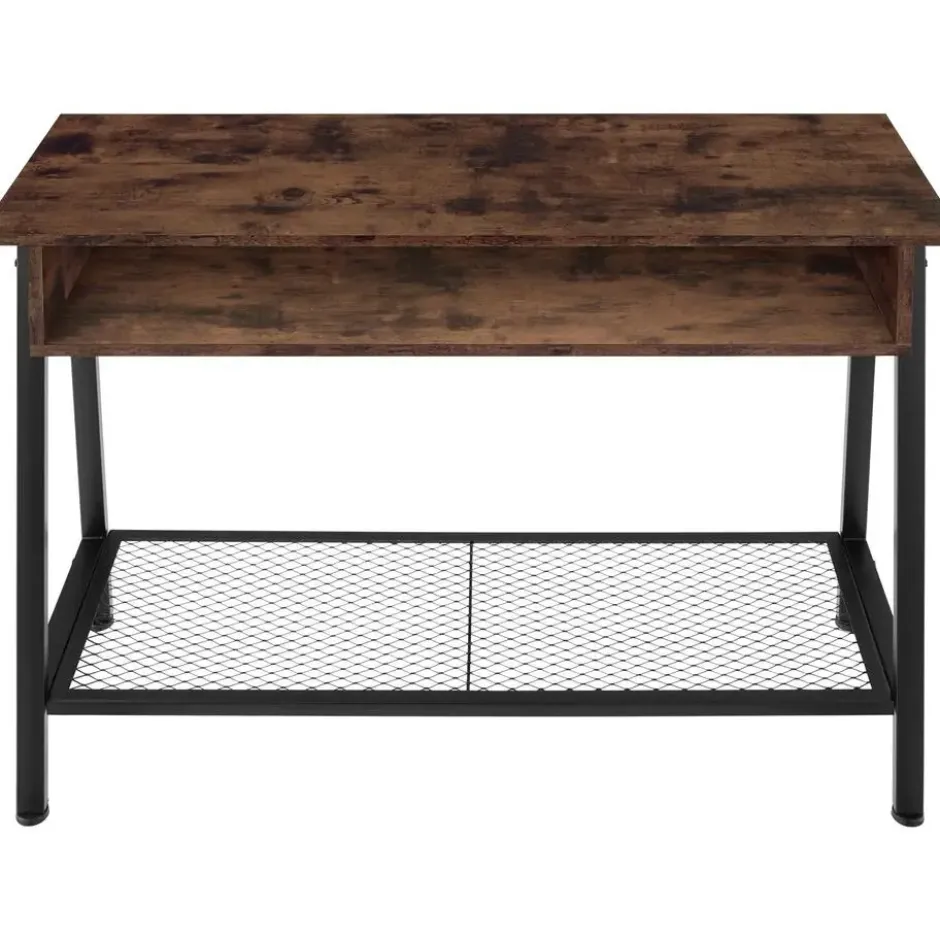 tectake Consoletafel Tralee 100x35x80,5cm, Industrieel Hout Donker, Rustiek