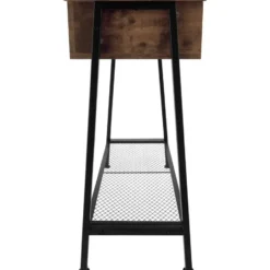 tectake Consoletafel Tralee 100x35x80,5cm, Industrieel Hout Donker, Rustiek