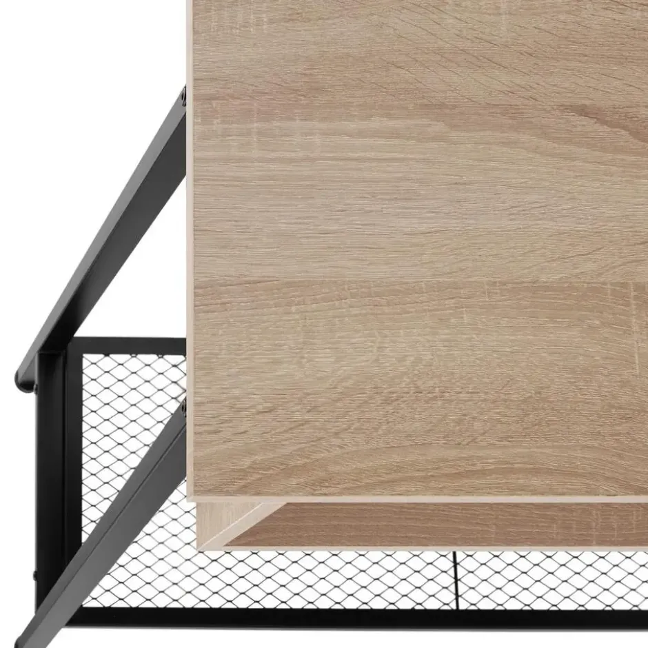 tectake Consoletafel Tralee 100x35x80,5cm, Industrieel Licht Hout, Eiken Sonoma