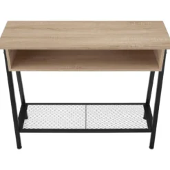 tectake Consoletafel Tralee 100x35x80,5cm, Industrieel Licht Hout, Eiken Sonoma