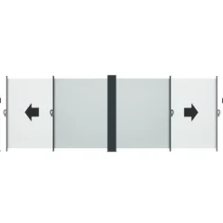tectake Dubbelzijdige Zonwering - Grijs - 600x180 cm - Oprolmechanisme