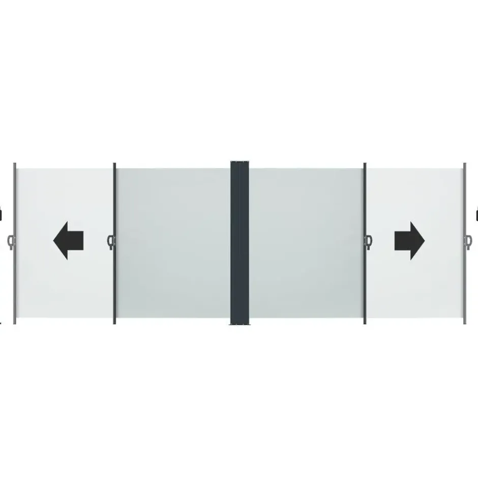 tectake Dubbelzijdige Zonwering - Grijs - 600x180 cm - Oprolmechanisme