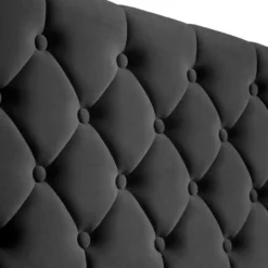 tectake Gestoffeerd bed met LED & opbergruimte, 120 x 200 cm, Fluweellook Zwart