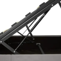 tectake Gestoffeerd bed met LED & opbergruimte, 180 x 200 cm, Donkergrijs