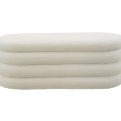 tectake Gestoffeerde Zitbank, Bouclé, 110x45x42 cm, Draagkracht 150 kg