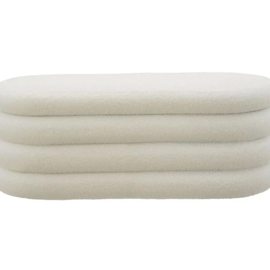 tectake Gestoffeerde Zitbank, Bouclé, 110x45x42 cm, Draagkracht 150 kg