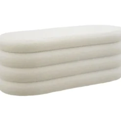 tectake Gestoffeerde Zitbank, Bouclé, 110x45x42 cm, Draagkracht 150 kg