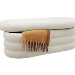 tectake Gestoffeerde Zitbank, Bouclé, 110x45x42 cm, Draagkracht 150 kg