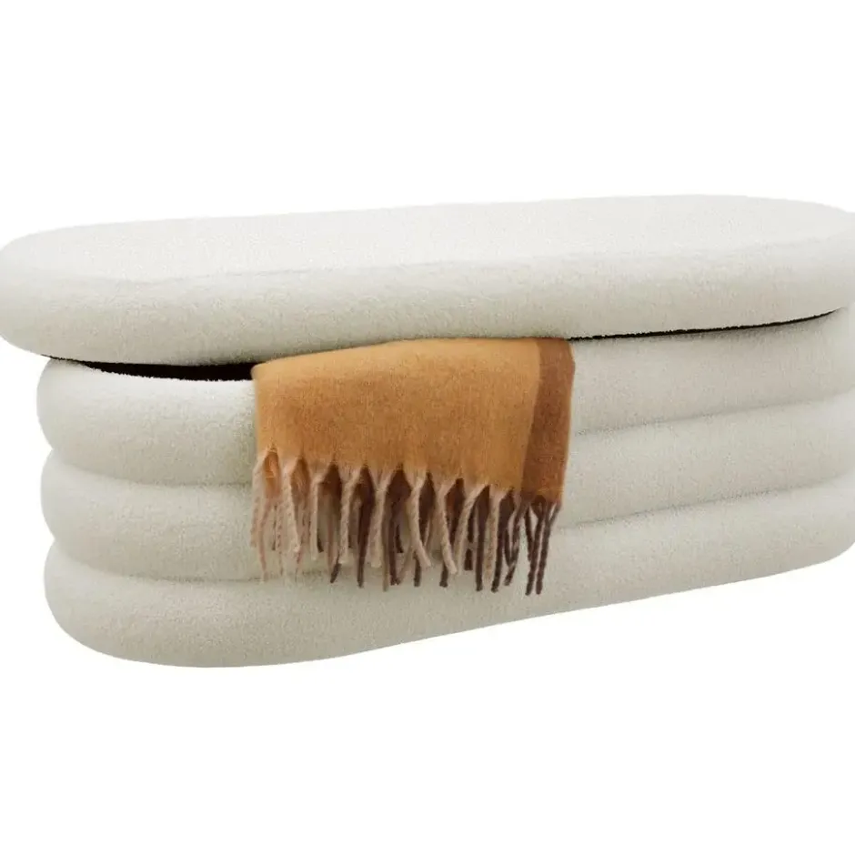 tectake Gestoffeerde Zitbank, Bouclé, 110x45x42 cm, Draagkracht 150 kg