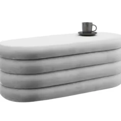 tectake Gestoffeerde Zitbank, Fluweel Grijs, 110 x 45 x 42 cm