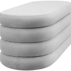 tectake Gestoffeerde Zitbank, Fluweel Grijs, 110 x 45 x 42 cm