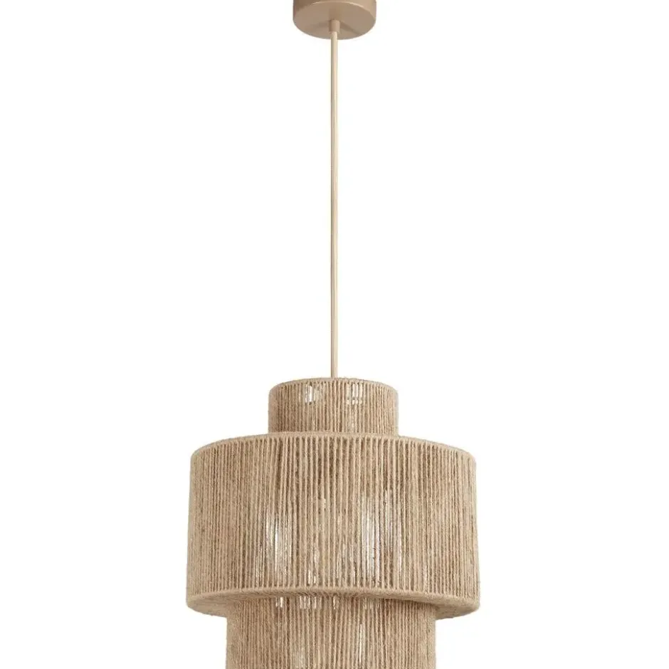 tectake Hanglamp Allegra van jute in boho-stijl, 40W, Natuur