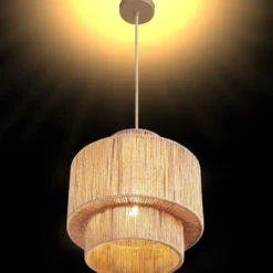 tectake Hanglamp Allegra van jute in boho-stijl, 40W, Natuur